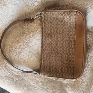 Tan Coach Wrist Purse/Clutch